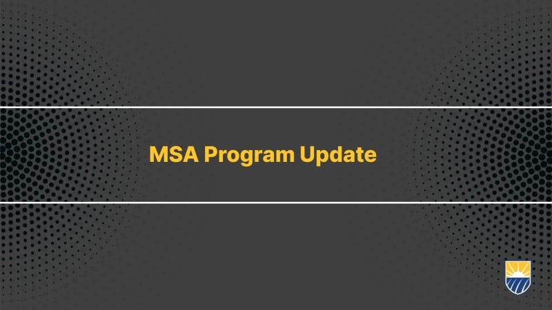 MSA Program Update Background